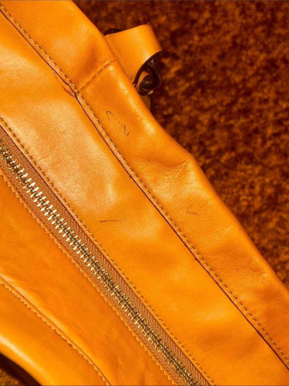 Coach Leather Shoulder Bag in Caramel